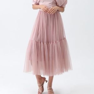 Chicwish Tulle Skirt - Blush